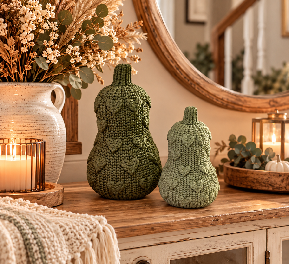 🧶🎃 KNITTY – Deko Kürbisse in Strickoptik | 2 Designs & 2 Größen