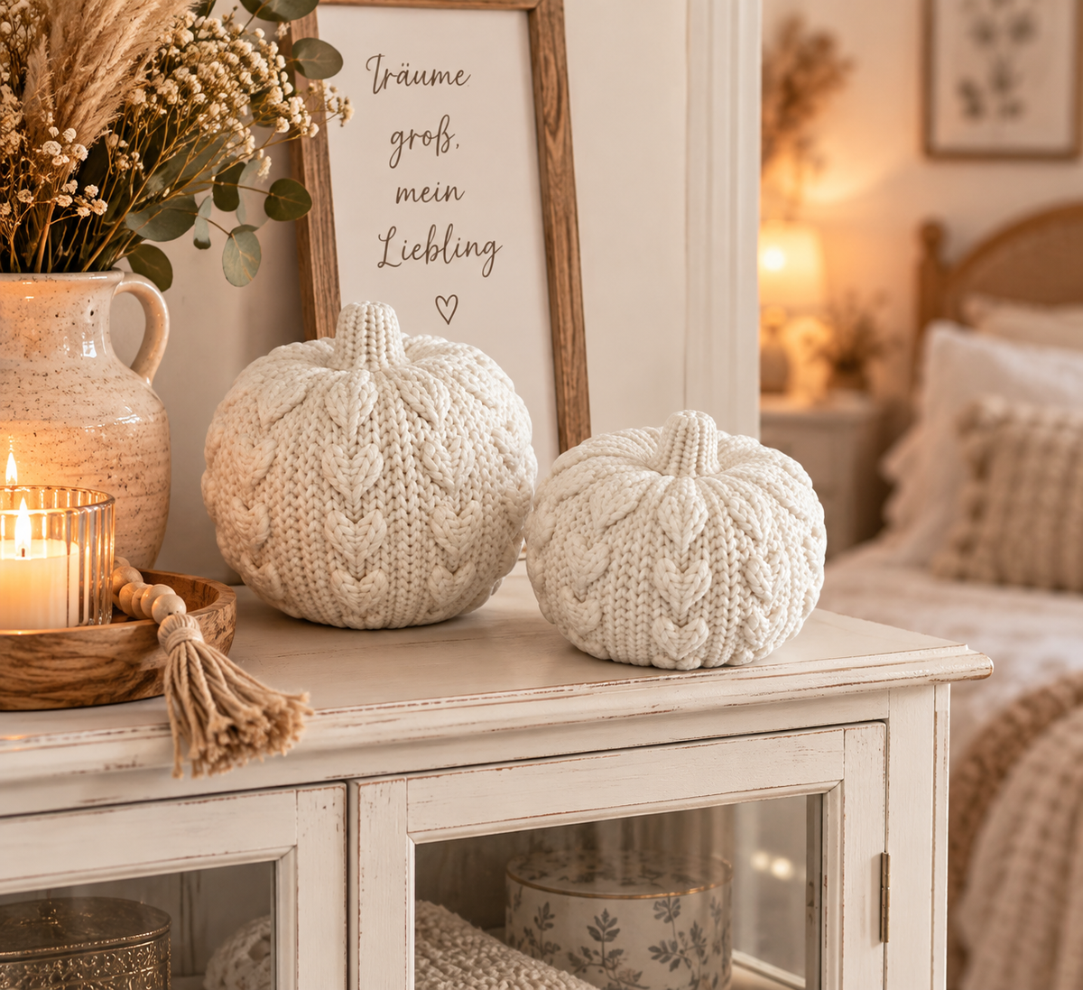 🧶🎃 KNITTY – Deko Kürbisse in Strickoptik | 2 Designs & 2 Größen
