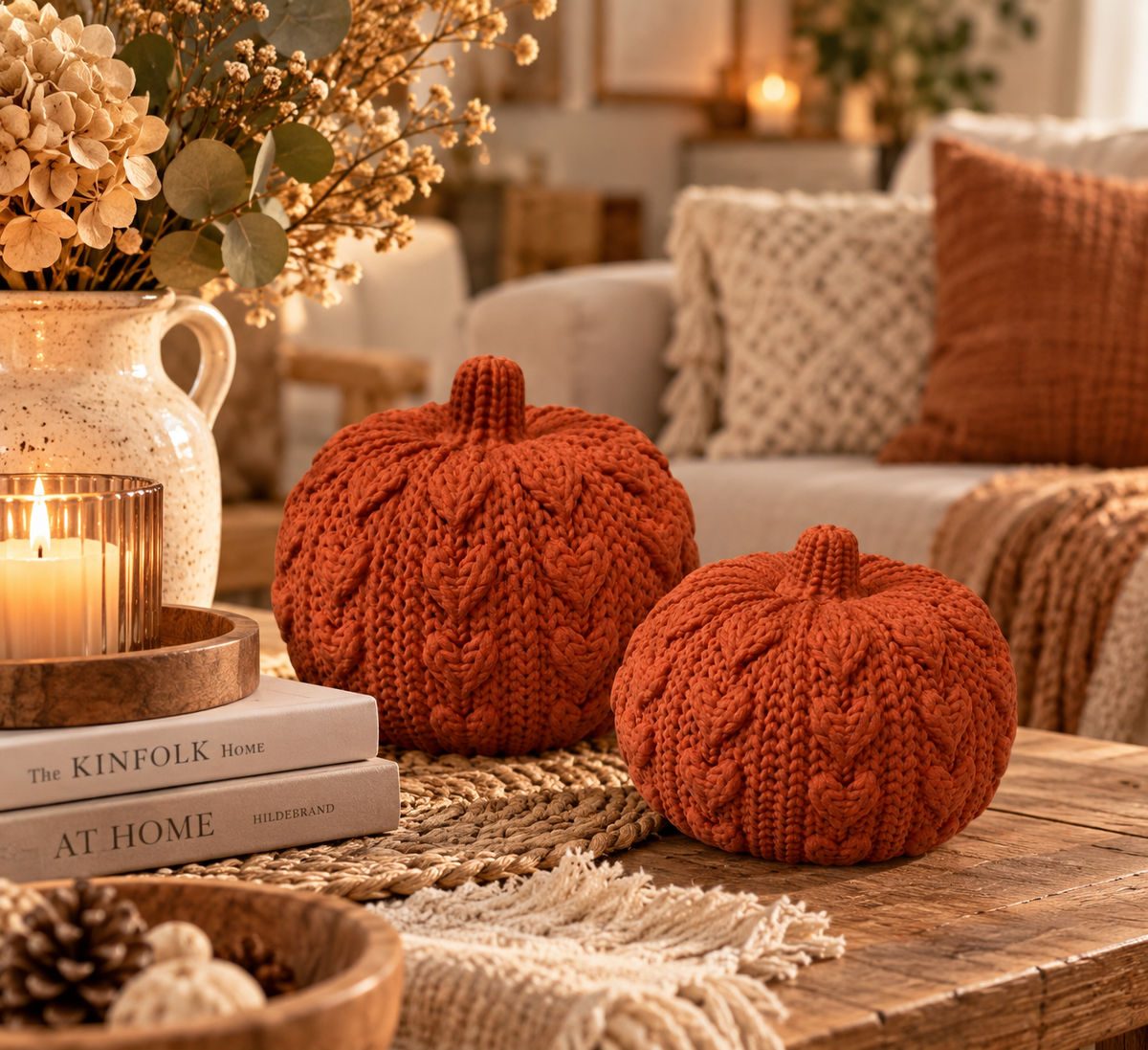 🧶🎃 KNITTY – Deko Kürbisse in Strickoptik | 2 Designs & 2 Größen