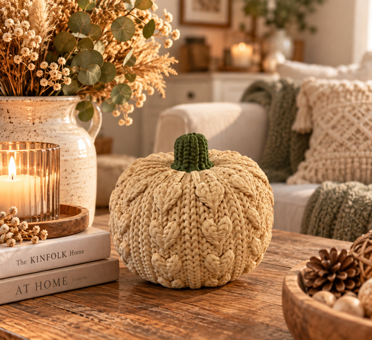 🧶🎃 KNITTY – Deko Kürbisse in Strickoptik | 2 Designs & 2 Größen
