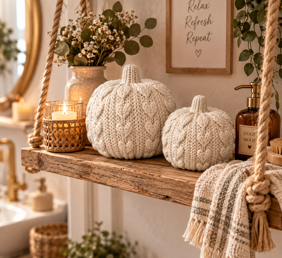 🧶🎃 KNITTY – Deko Kürbisse in Strickoptik | 2 Designs & 2 Größen