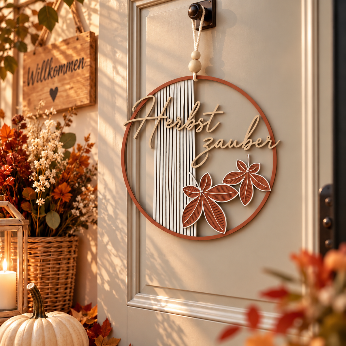 🍂 „Herbstzauber“ – Tür-, Fenster- & Wandschmuck im Panel Design | individuell in deinen Wunschfarben
