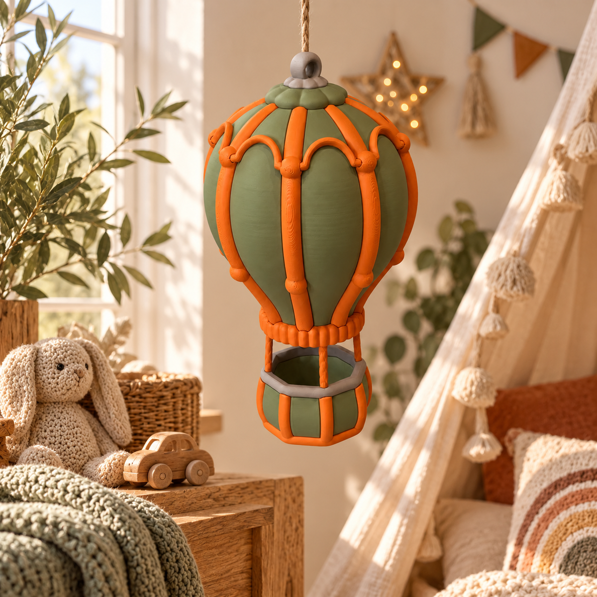 🎈 LUMI – filigraner Deko-Heißluftballon | Hängedeko in deinen Wunschfarben