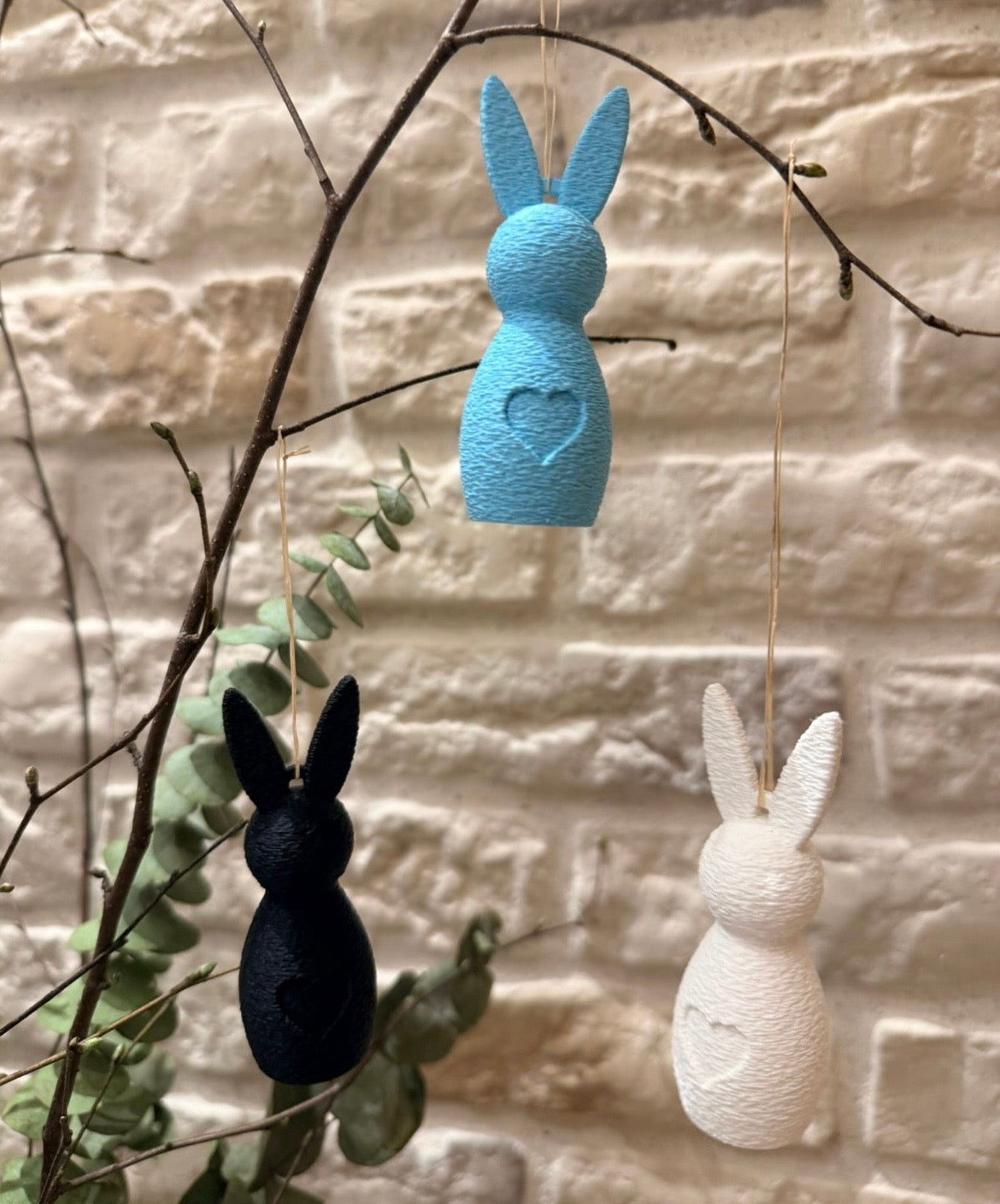🐰 Flauschiger „Herz-Osterhase“ als Aufhänger