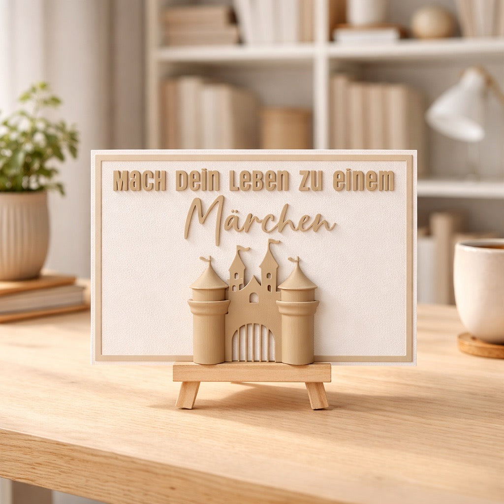 ✨3D Postkarte „Mach dein Leben zu einem Märchen“ ✨