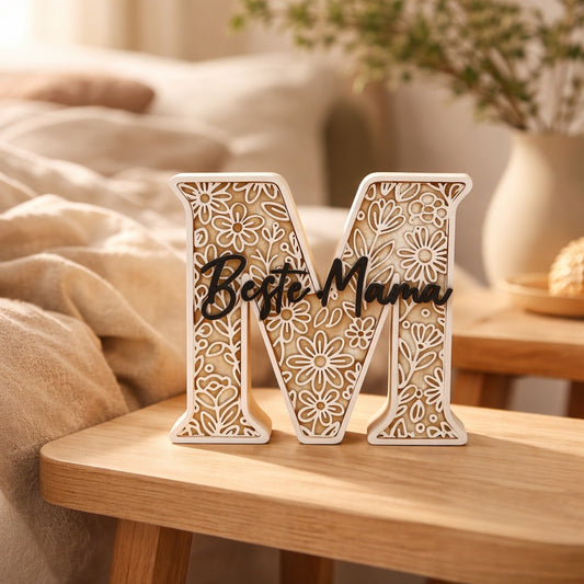 💛 „Beste Mama“ – florale Dekostatue 💛