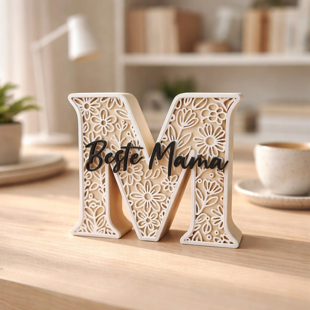 💛 „Beste Mama“ – florale Dekostatue 💛