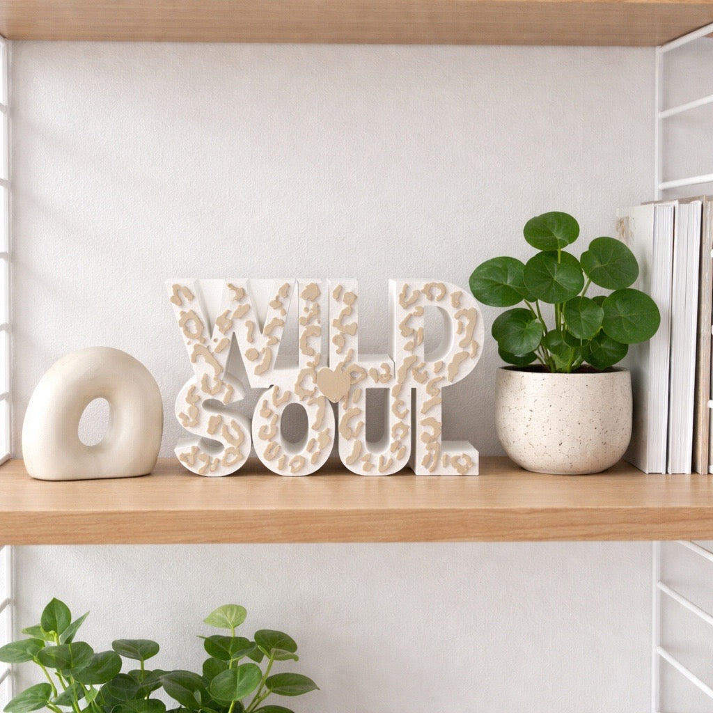 🐆🤍 „Wild Soul“ – 3D Schriftzug 🤍🐆