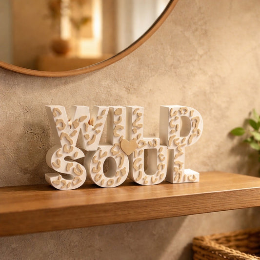 🐆🤍 „Wild Soul“ – 3D Schriftzug 🤍🐆