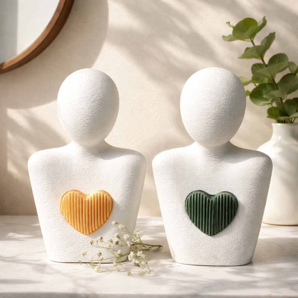 💛 Herzfigur – Dekostatue mit austauschbarem Herz 💛