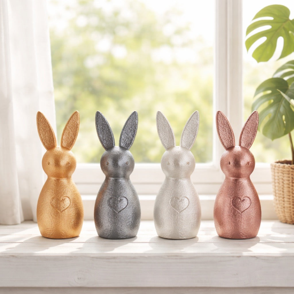 💎 Premium Edition 💎 Moderne Osterhasendeko im „Fuzzy“ Look mit Herz 🐰