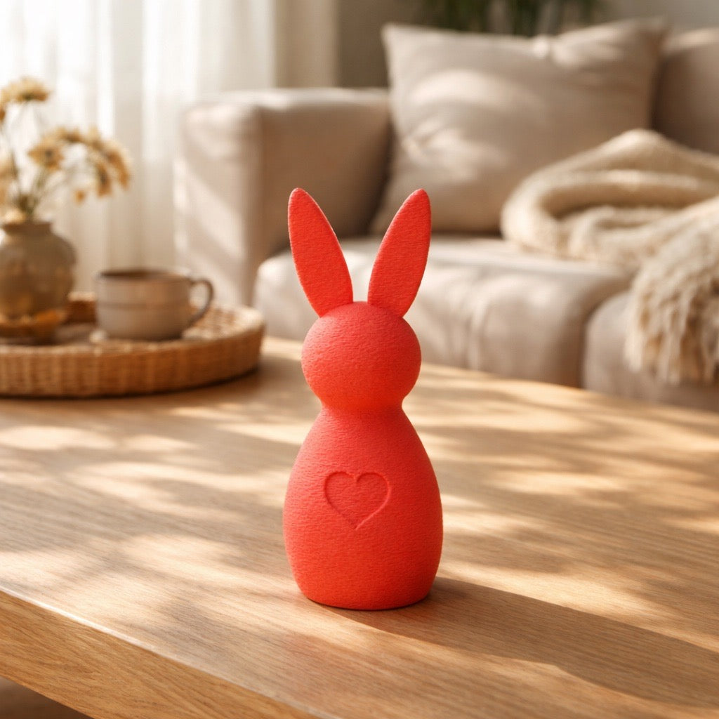 🐰 Moderne Osterhasendeko im „Fuzzy“ Look mit Herz 🐰