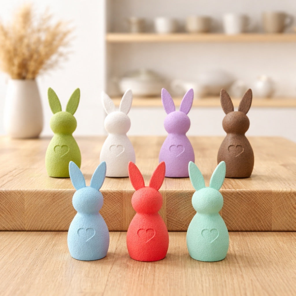 🐰 Moderne Osterhasendeko im „Fuzzy“ Look mit Herz 🐰