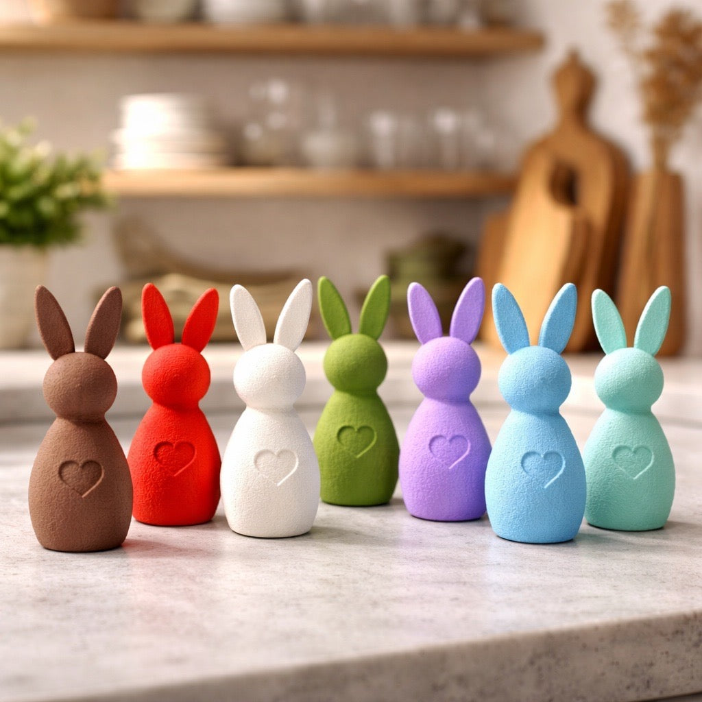 🐰 Moderne Osterhasendeko im „Fuzzy“ Look mit Herz 🐰