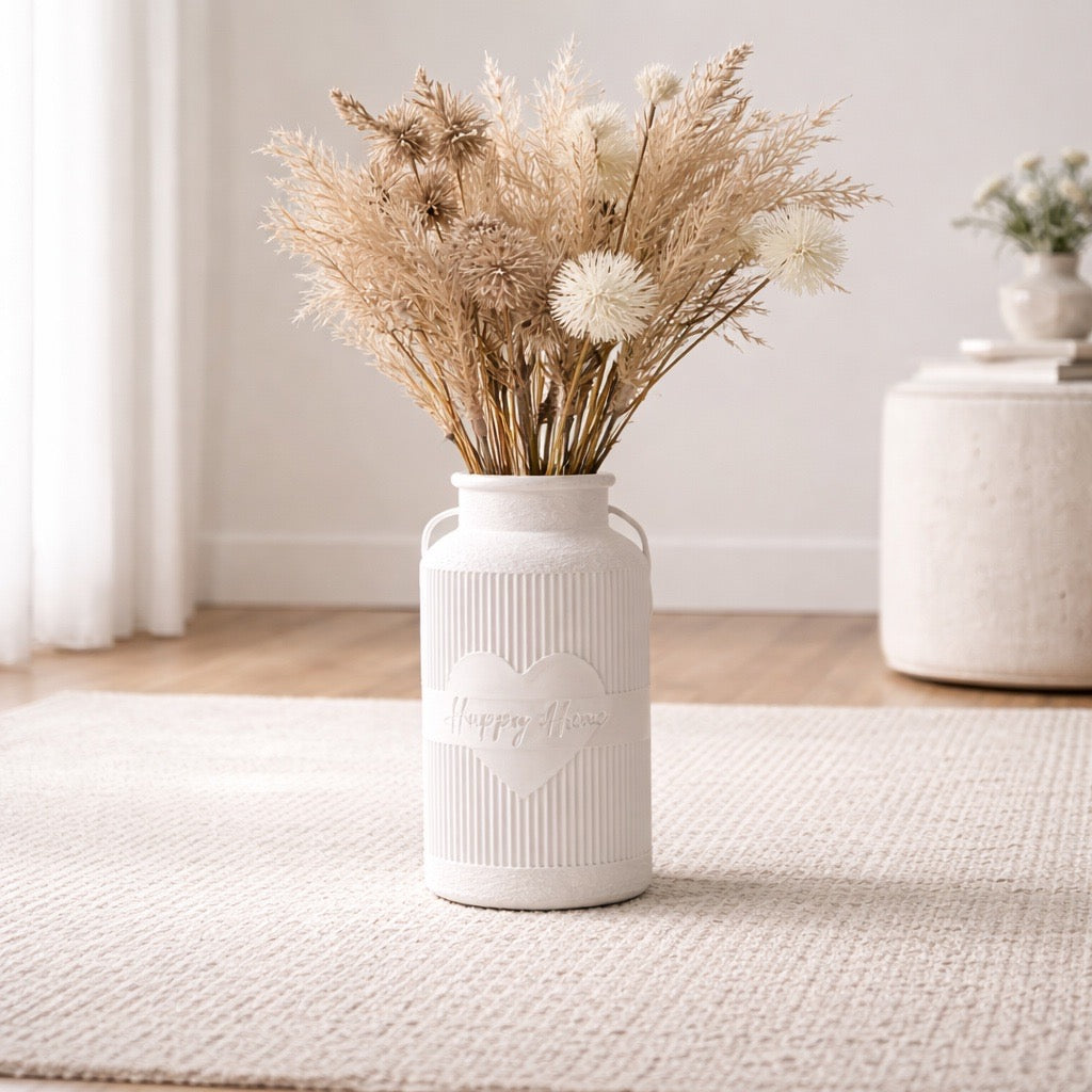 Rustikale „Happy Home“ Milchkanne im Shabby Style