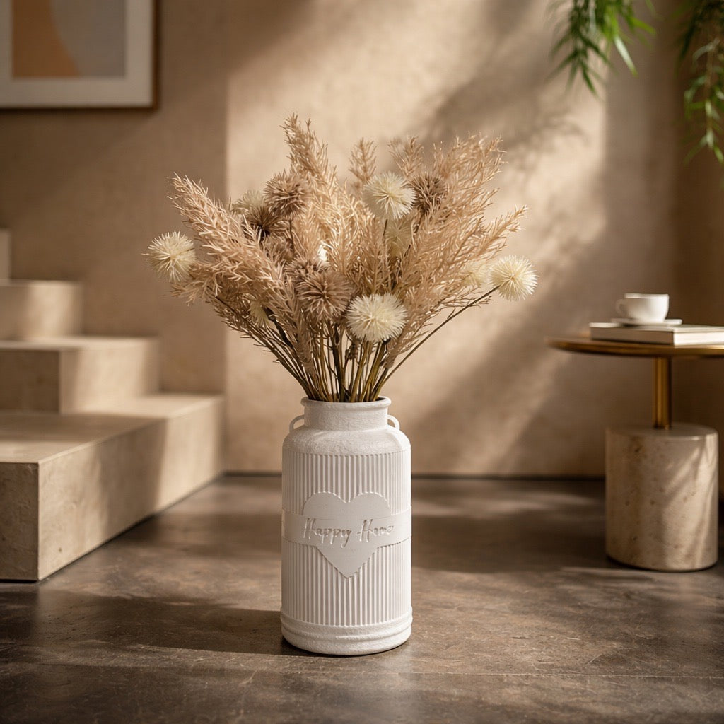 Rustikale „Happy Home“ Milchkanne im Shabby Style
