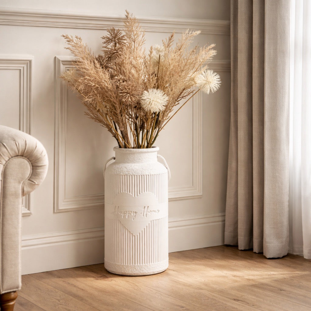 Rustikale „Happy Home“ Milchkanne im Shabby Style