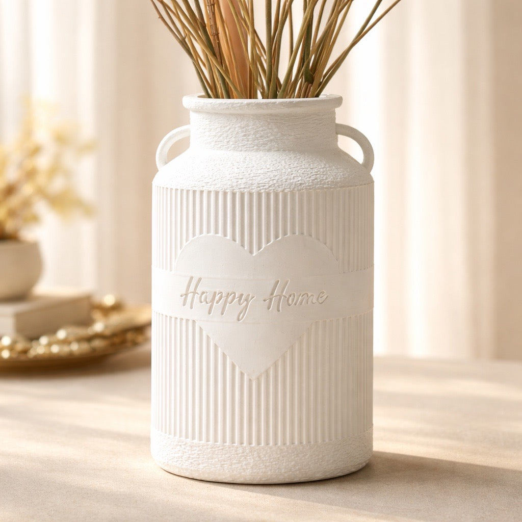 Rustikale „Happy Home“ Milchkanne im Shabby Style
