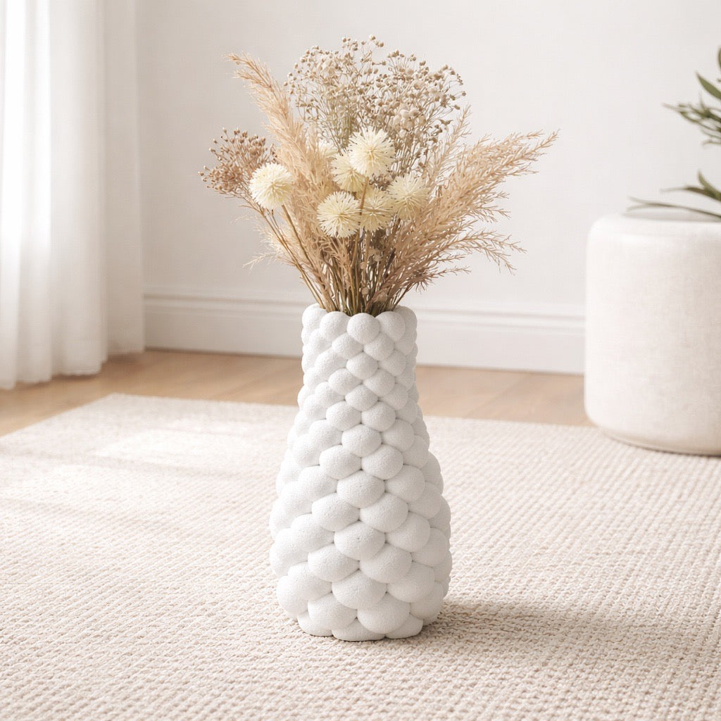 🤍 Bubble Vase – Struktur „Fuzzy“ Design