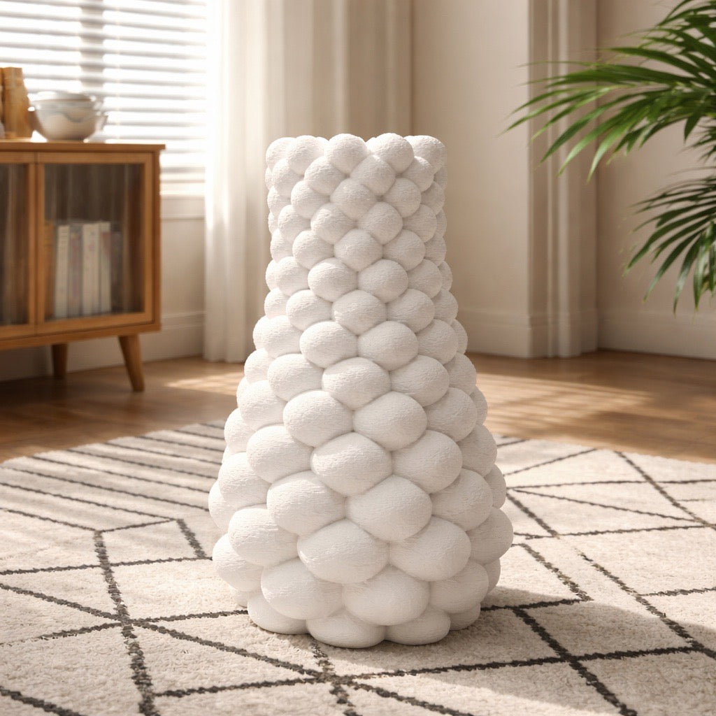 🤍 Bubble Vase – Struktur „Fuzzy“ Design