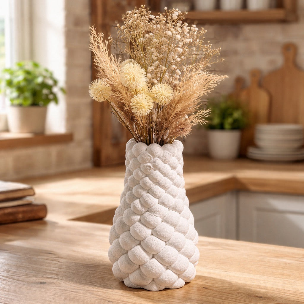 🤍 Bubble Vase – Struktur „Fuzzy“ Design