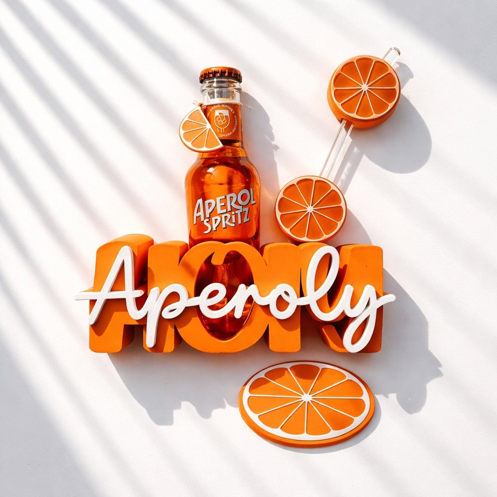 Aperitif Flaschenhalter Set 🍊 – Sommerliches Geschenk & stylisches Deko Highlight