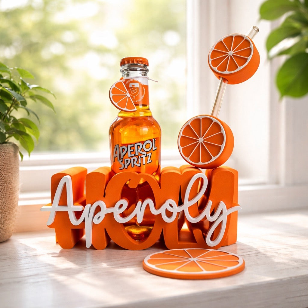 Aperitif Flaschenhalter Set 🍊 – Sommerliches Geschenk & stylisches Deko Highlight