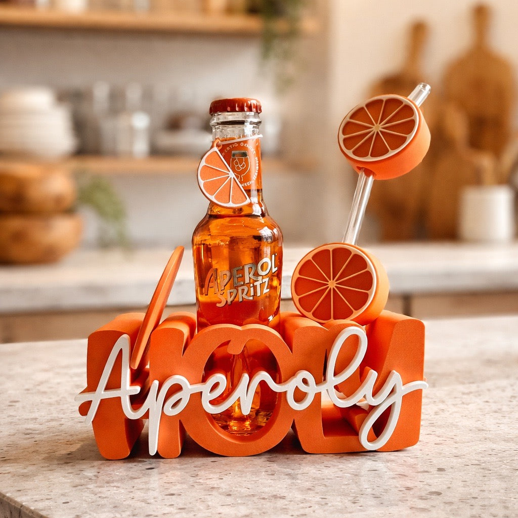 Aperitif Flaschenhalter Set 🍊 – Sommerliches Geschenk & stylisches Deko Highlight