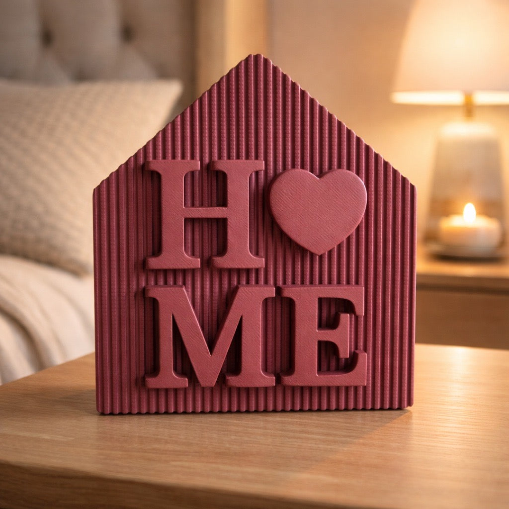 Boho „HOME“ Dekoschild mit Herz – stilvolle Wohn-Deko für dein Zuhause