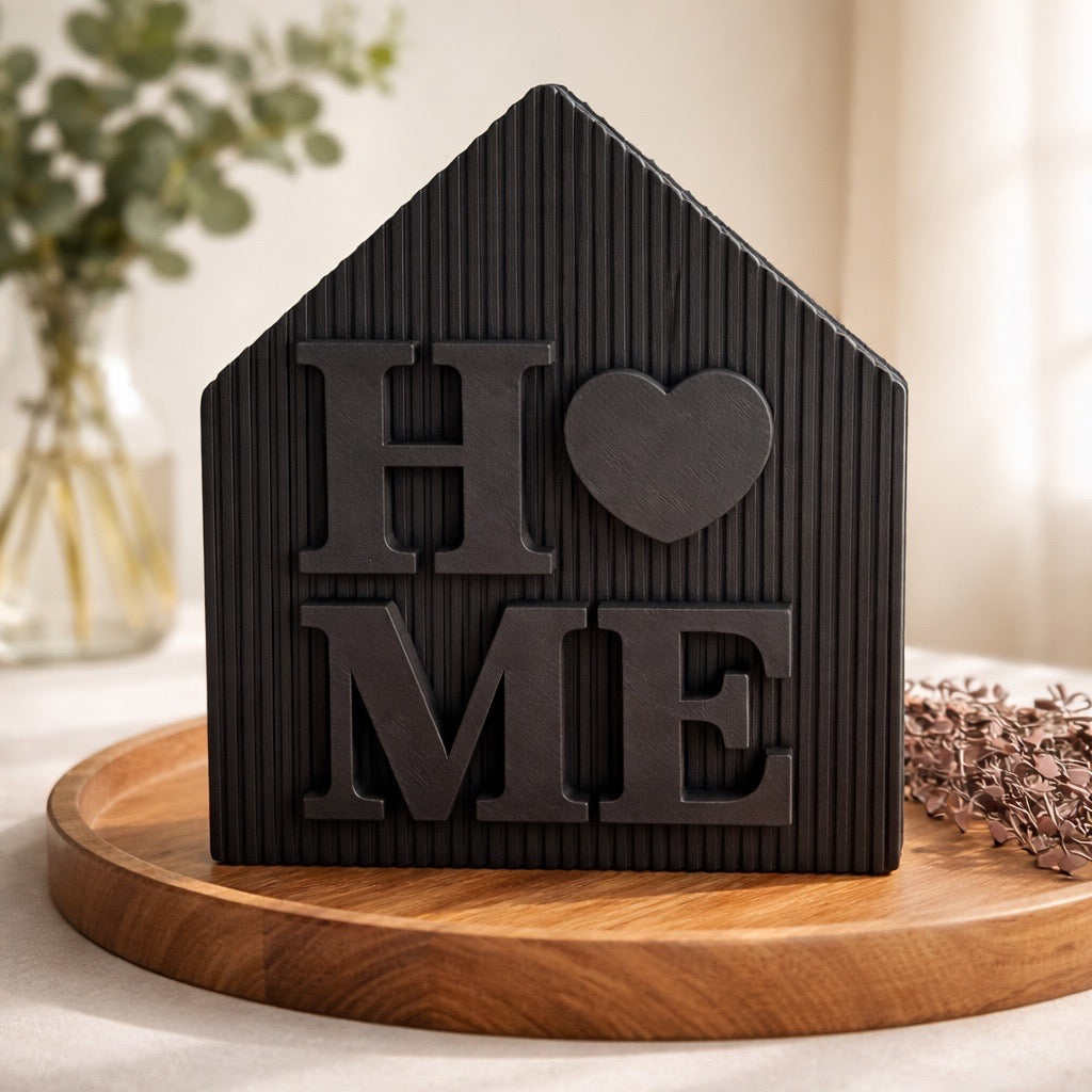 Boho „HOME“ Dekoschild mit Herz – stilvolle Wohn-Deko für dein Zuhause