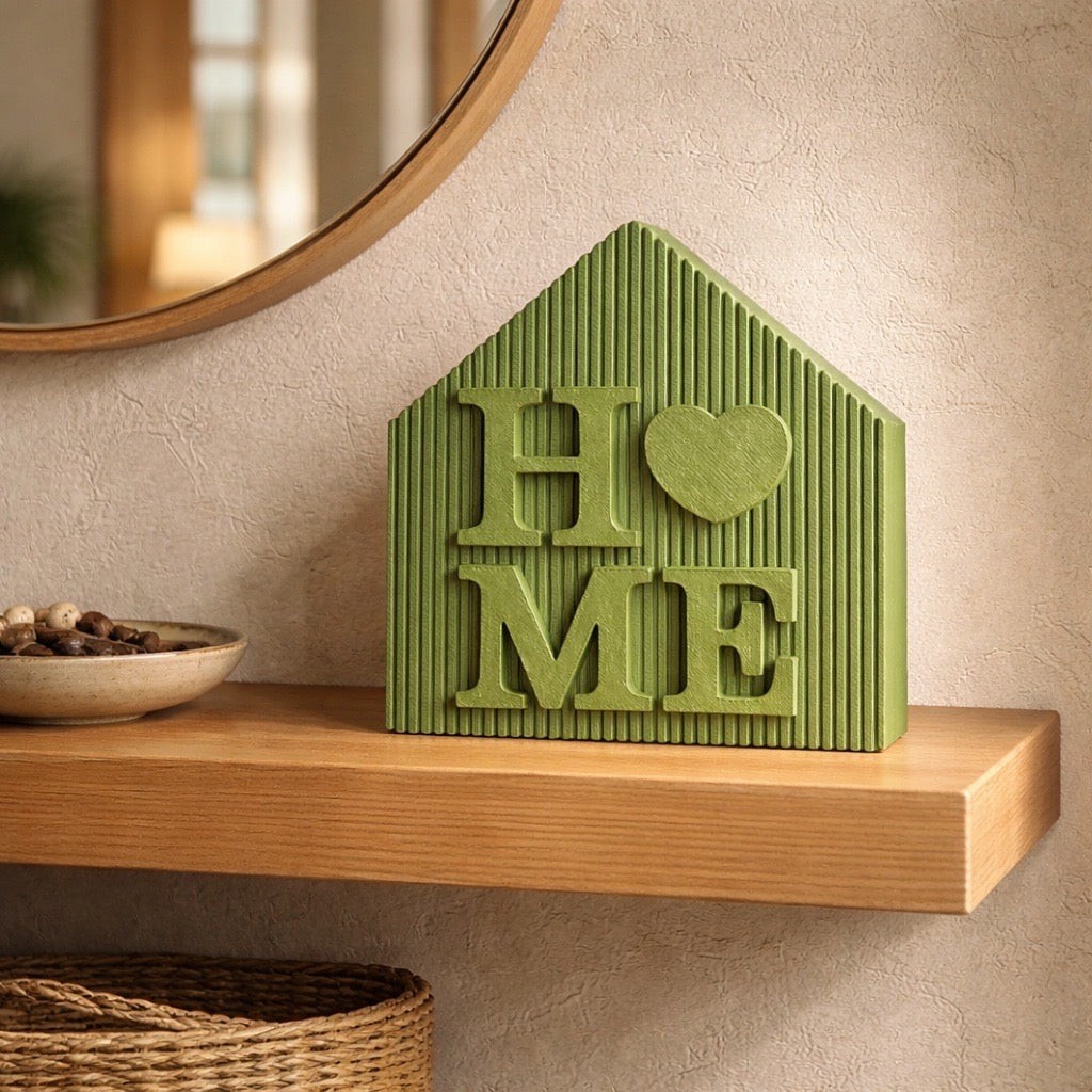 Boho „HOME“ Dekoschild mit Herz – stilvolle Wohn-Deko für dein Zuhause