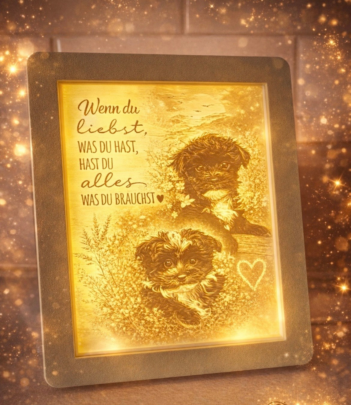 🧡 Relief Bild mit LED Rahmen – dein persönlicher Moment zum Leuchten
