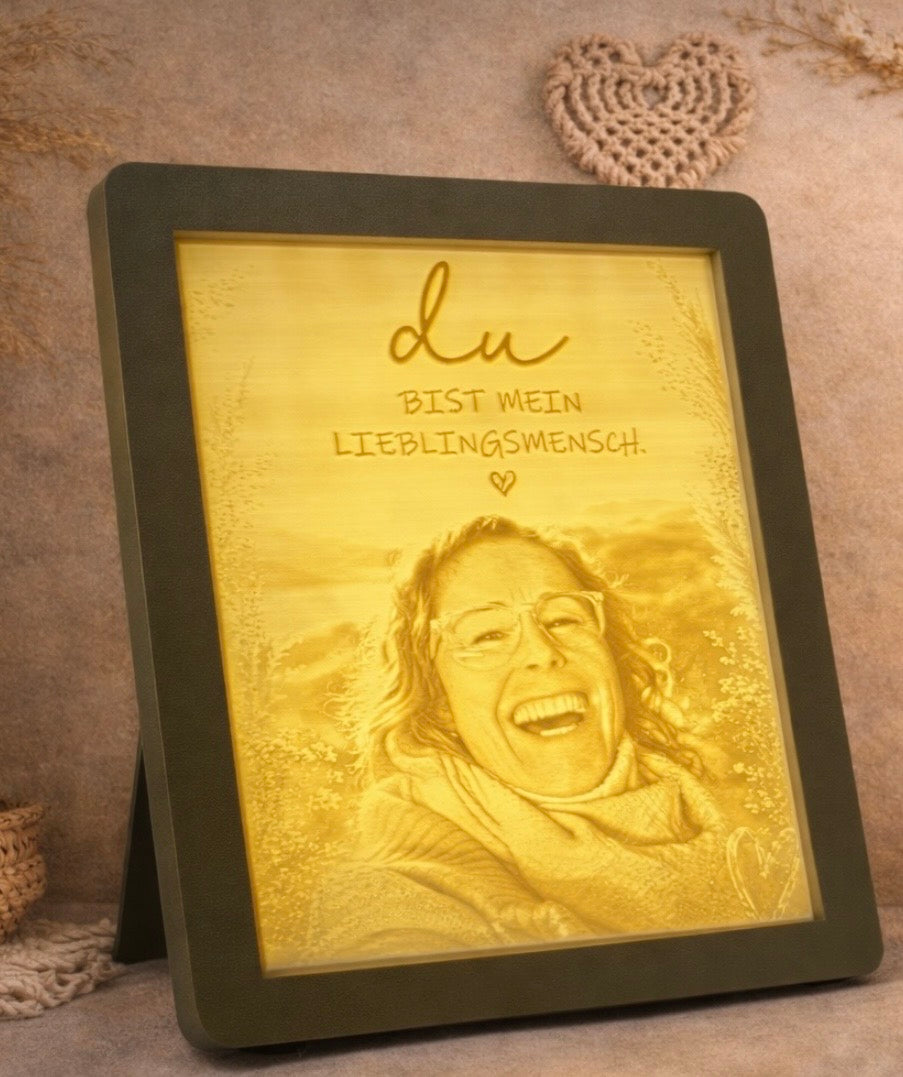 🧡 Relief Bild mit LED Rahmen – dein persönlicher Moment zum Leuchten