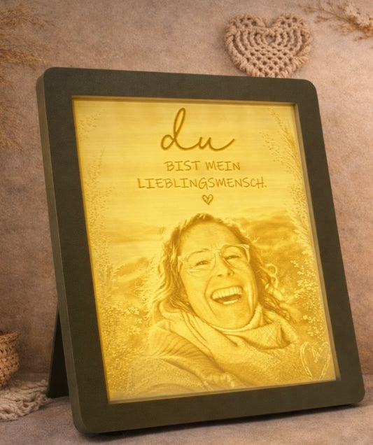 🧡 Relief Bild mit LED Rahmen – dein persönlicher Moment zum Leuchten