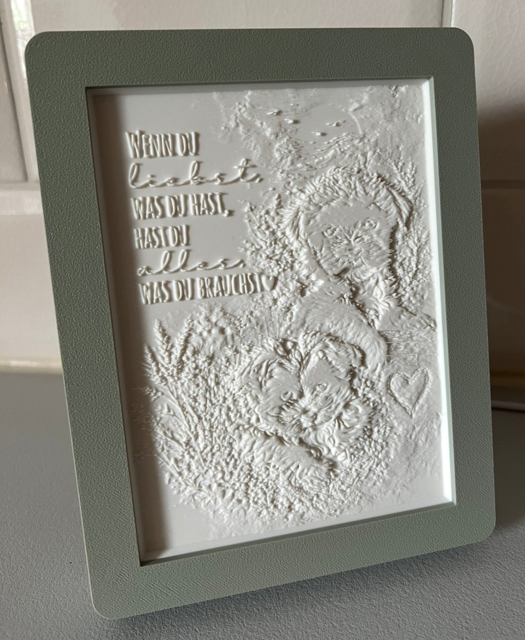 🧡 Relief Bild mit LED Rahmen – dein persönlicher Moment zum Leuchten