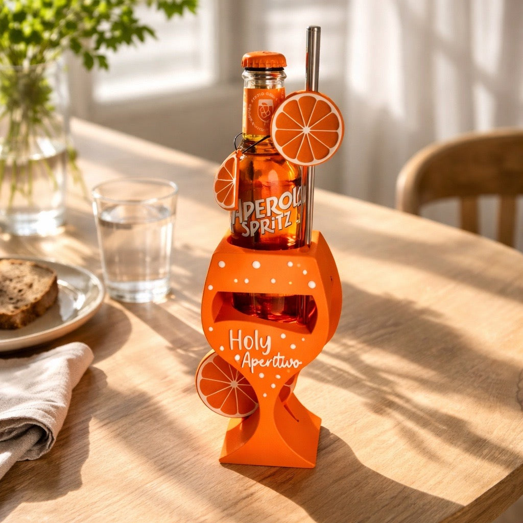 🍊Aperitif Flaschenhalter „Holy Aperitivo“ – 3D Druck Set mit Zubehör