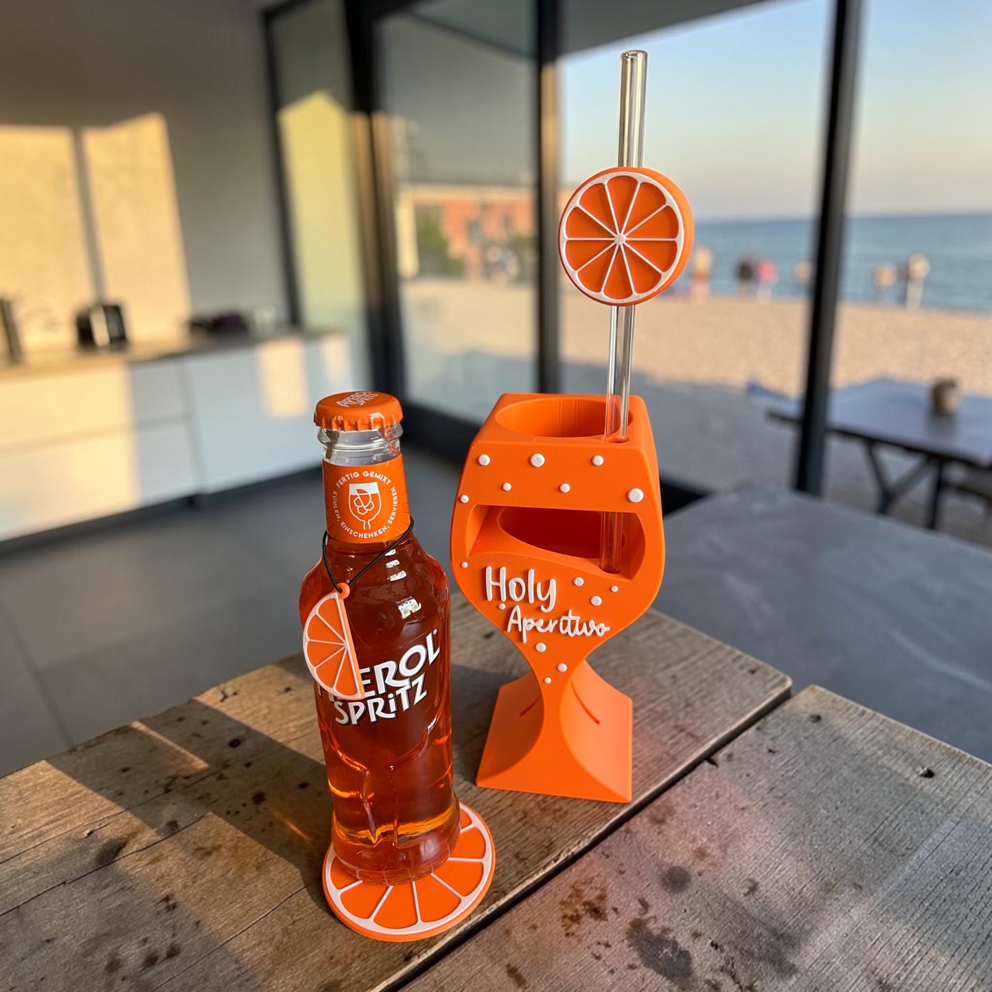 🍊Aperitif Flaschenhalter „Holy Aperitivo“ – 3D Druck Set mit Zubehör