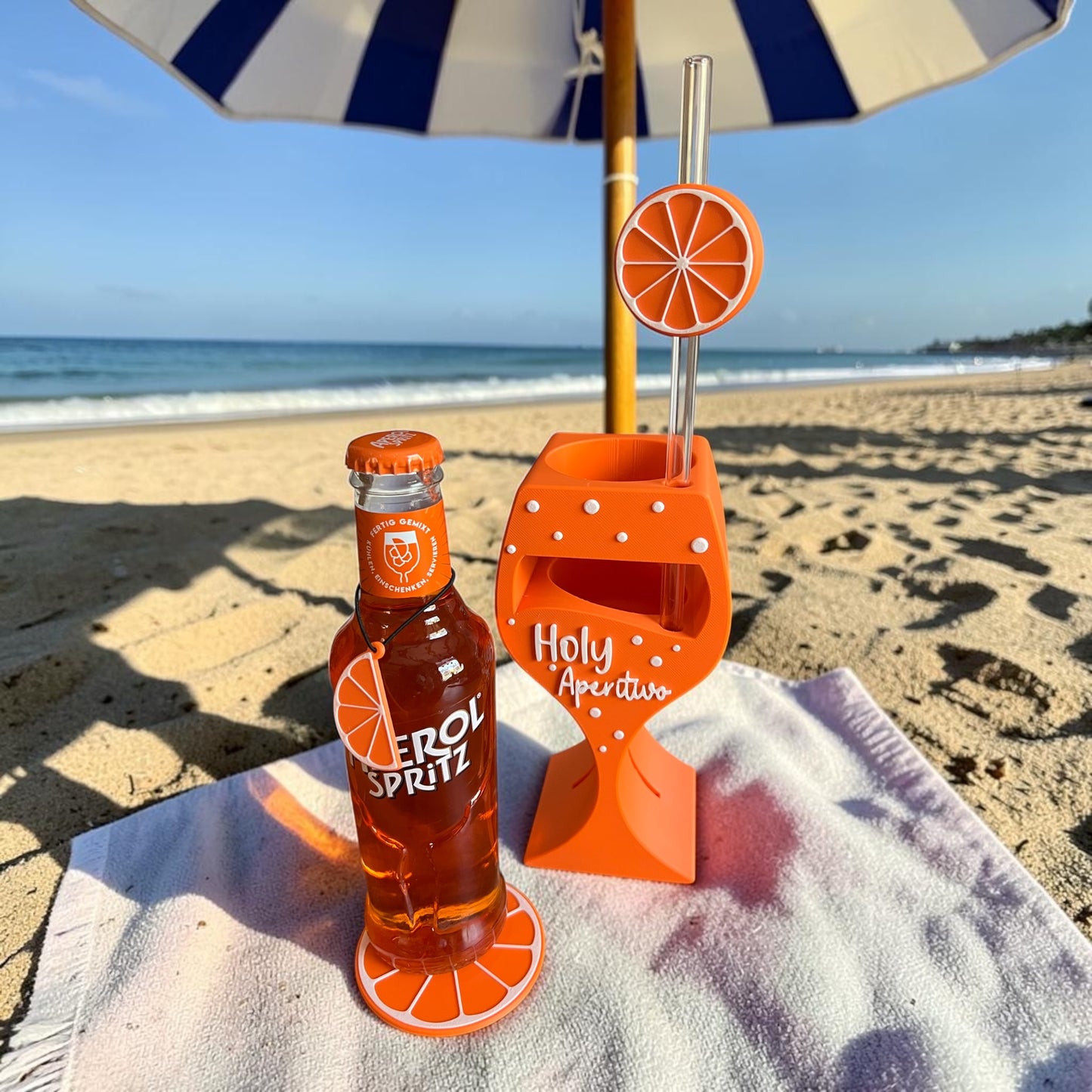 🍊Aperitif Flaschenhalter „Holy Aperitivo“ – 3D Druck Set mit Zubehör