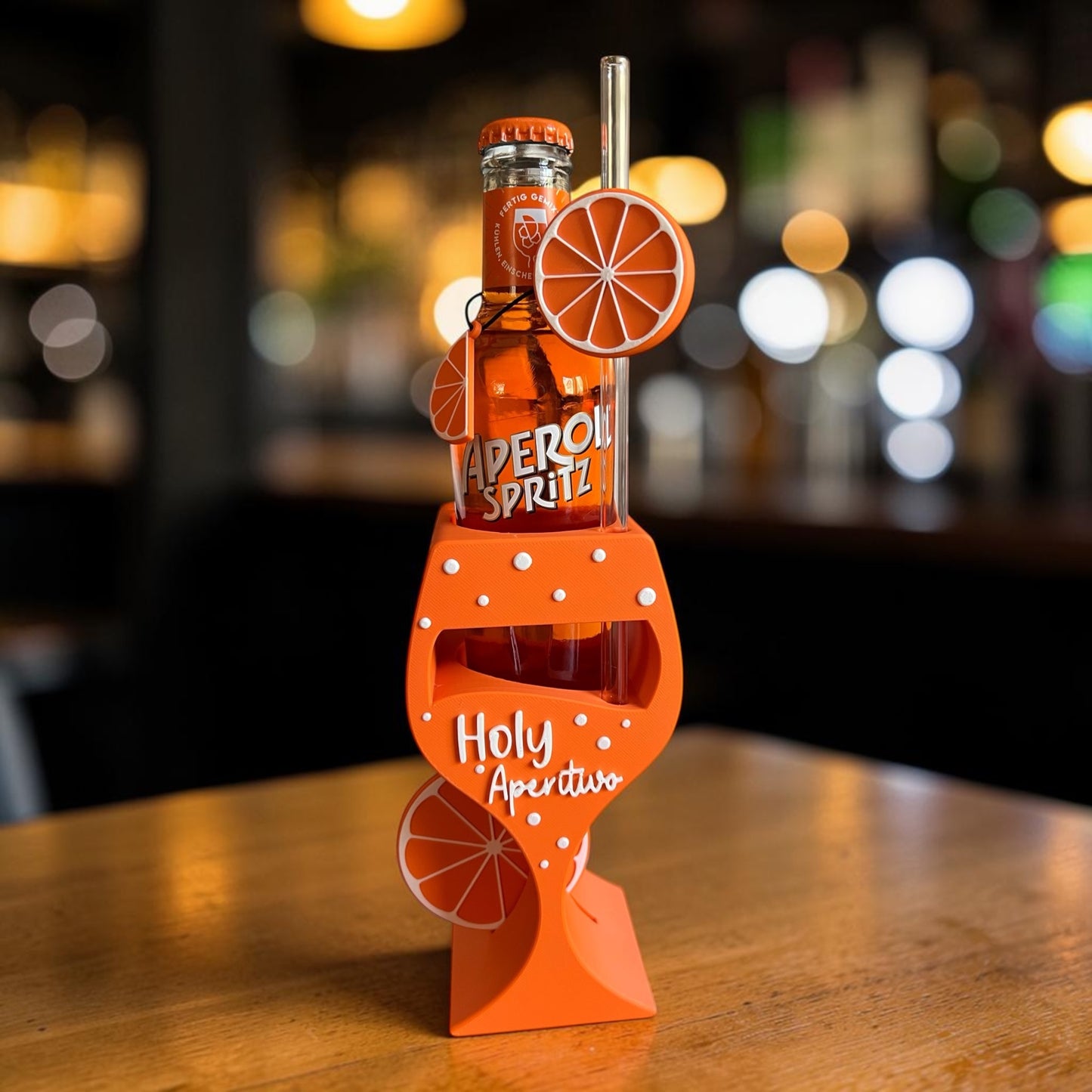 🍊Aperitif Flaschenhalter „Holy Aperitivo“ – 3D Druck Set mit Zubehör